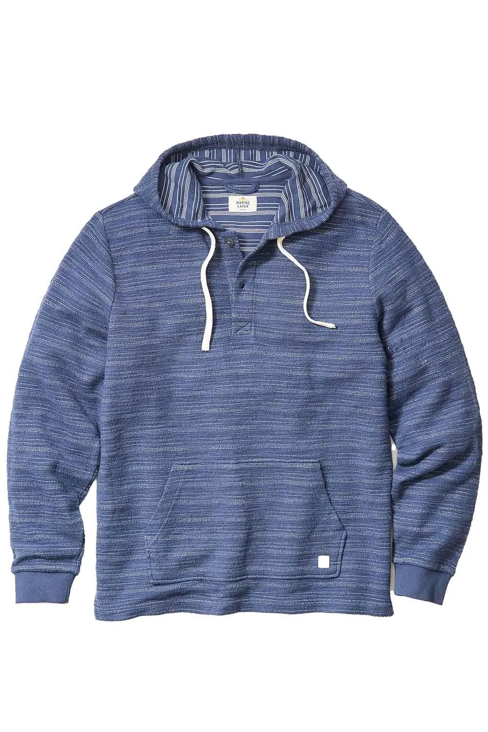 PORTOLA BEACH HOODIE Navy/Natural Stripe sold by REVOLVR Menswear
