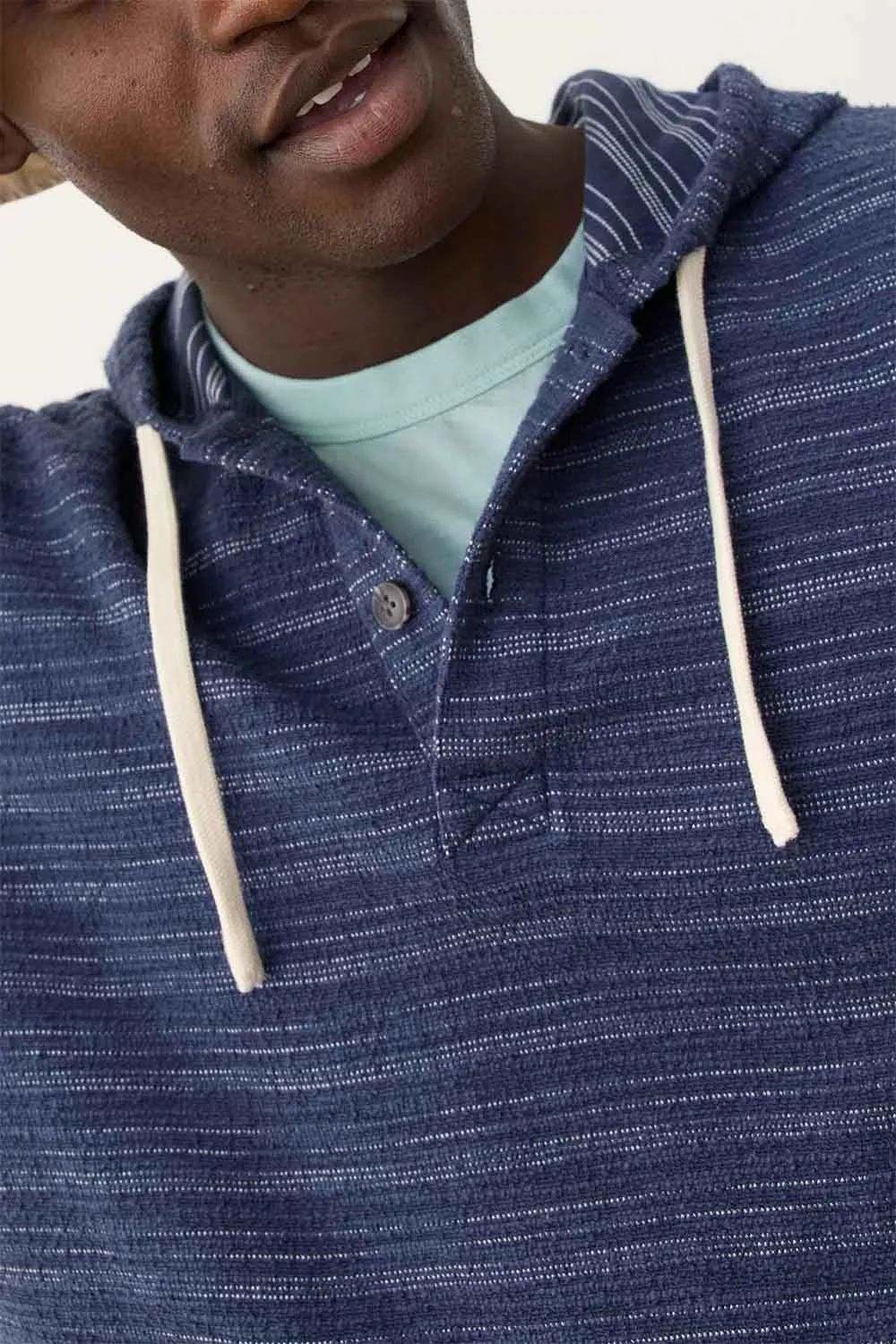 PORTOLA BEACH HOODIE Navy/Natural Stripe sold by REVOLVR Menswear product image thumbnail 4