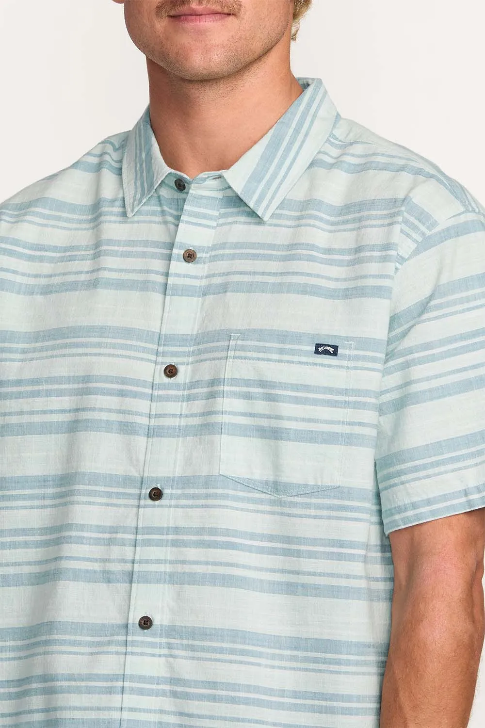 ALL DAY STRIPE SS Ash Blue sold by REVOLVR Menswear product image thumbnail 5