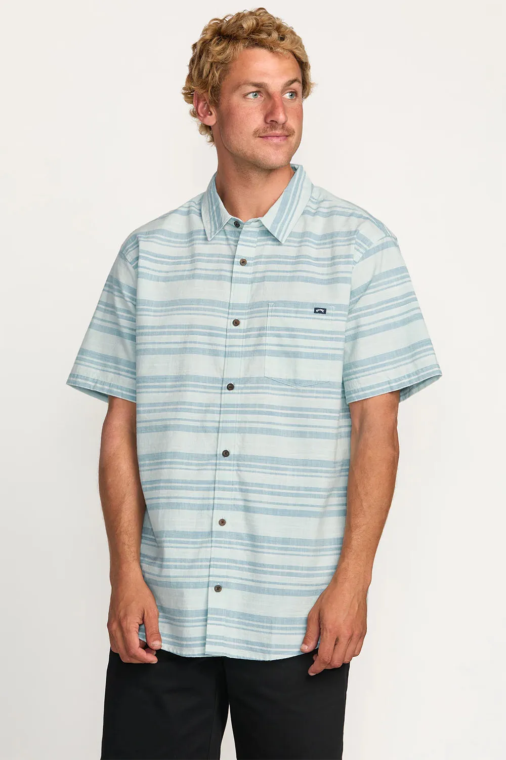 ALL DAY STRIPE SS Ash Blue sold by REVOLVR Menswear product image thumbnail 2
