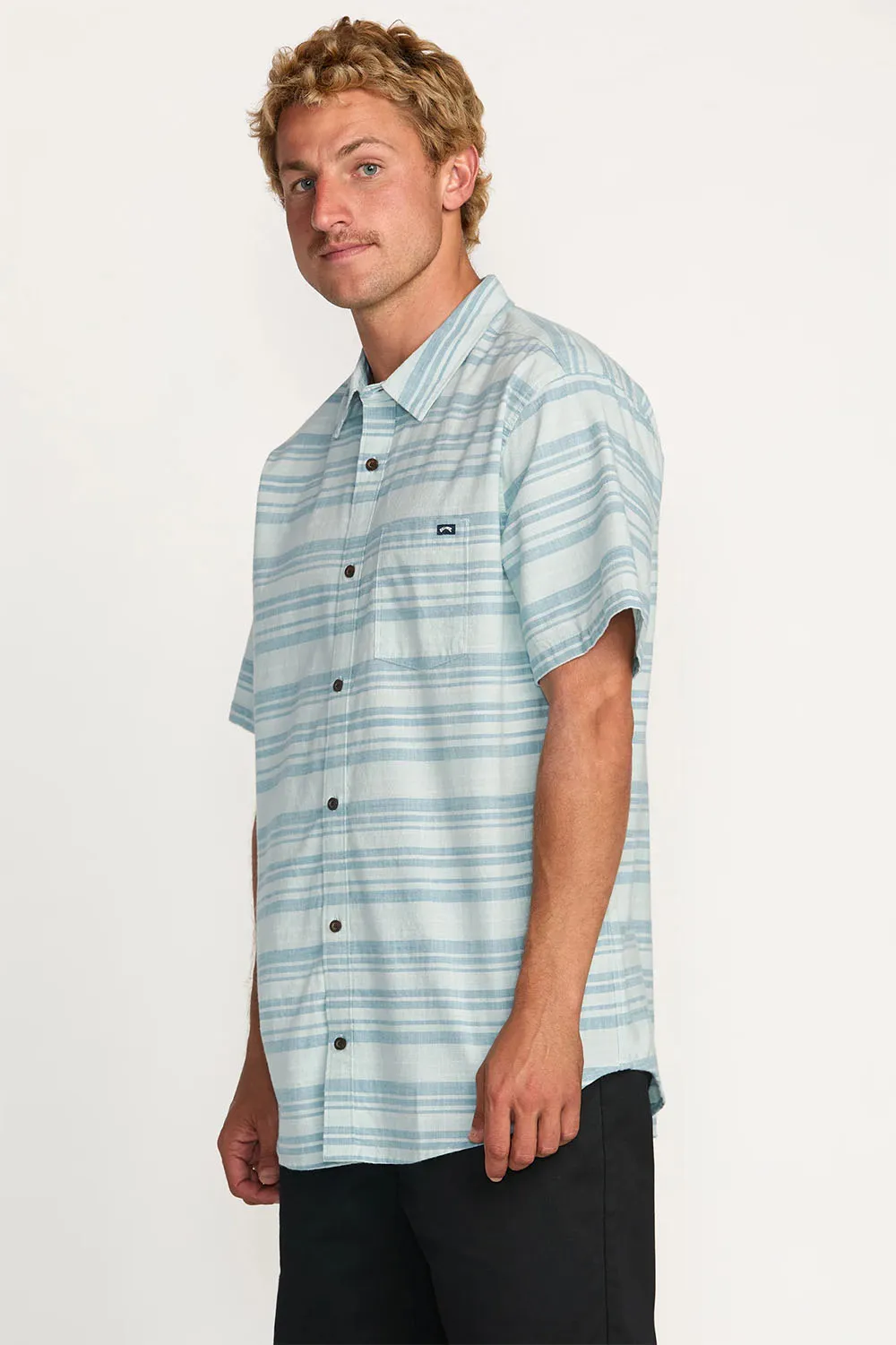 ALL DAY STRIPE SS Ash Blue sold by REVOLVR Menswear product image thumbnail 3