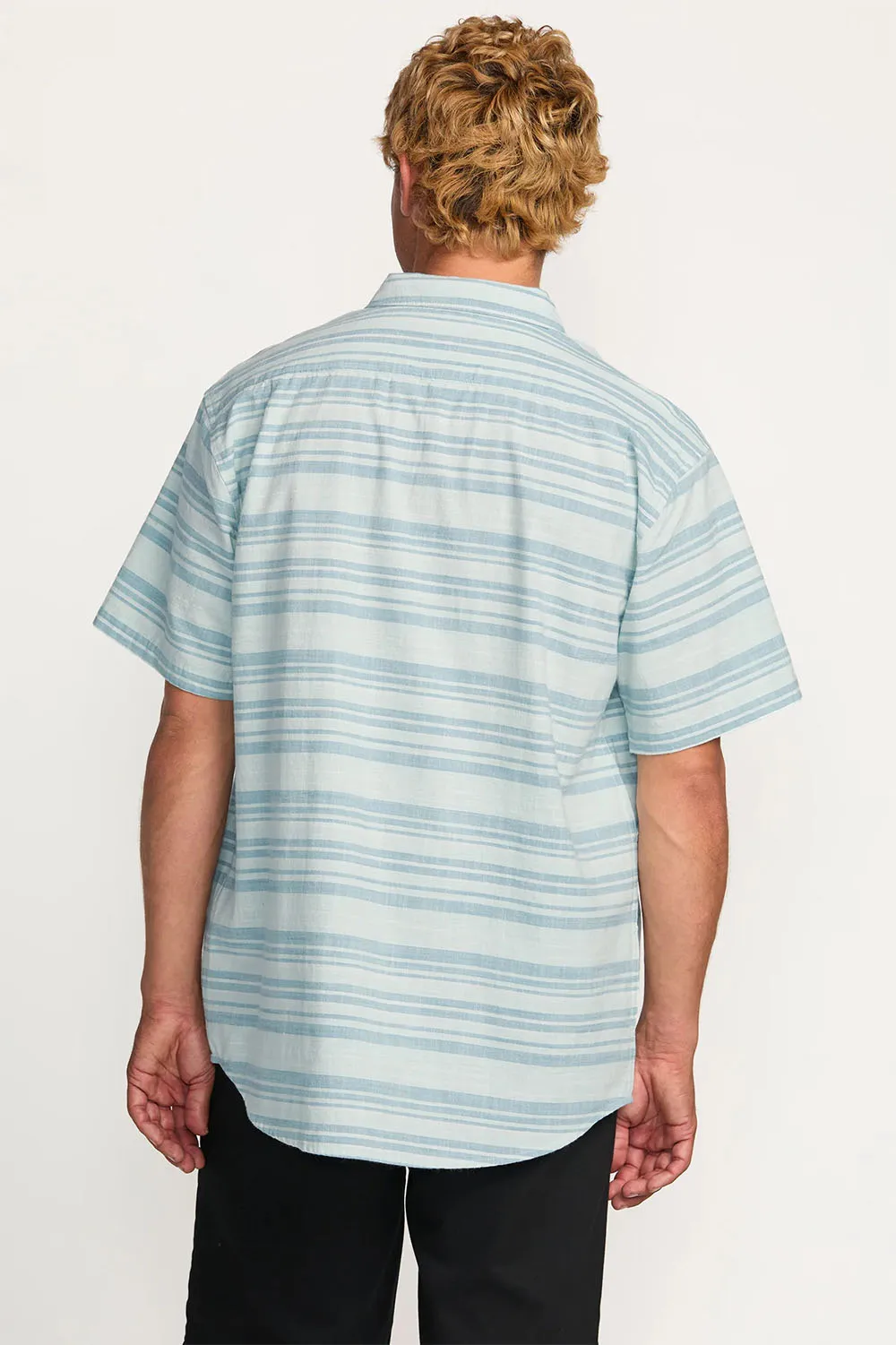 ALL DAY STRIPE SS Ash Blue sold by REVOLVR Menswear product image thumbnail 4