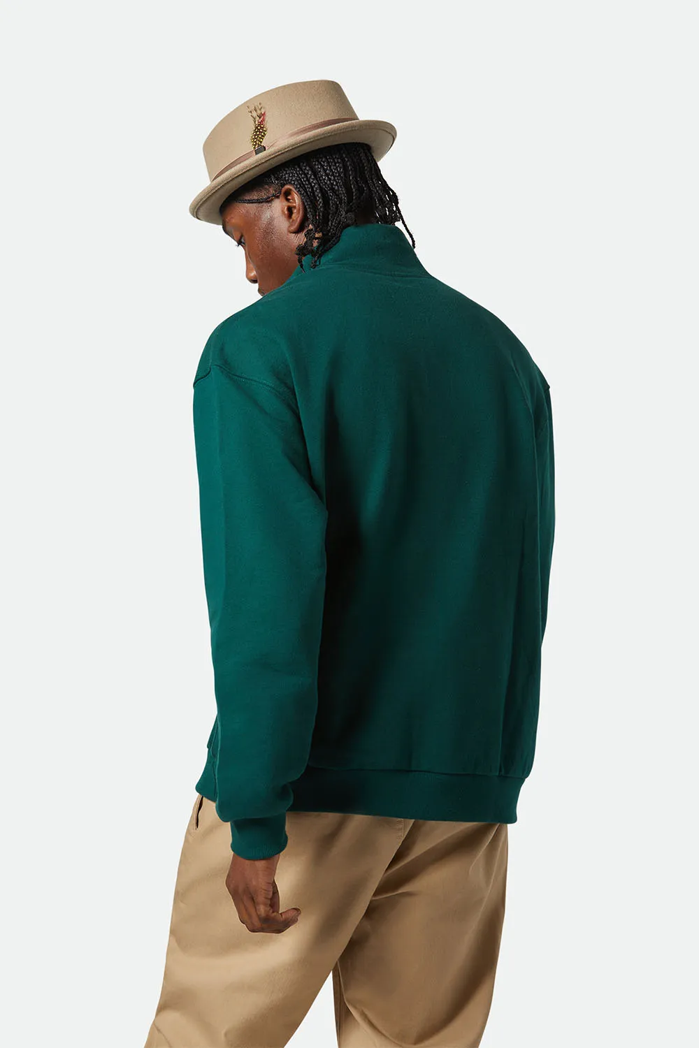 EMBROIDERED HW HALF ZIP Deep Emerald sold by REVOLVR Menswear product image thumbnail 3