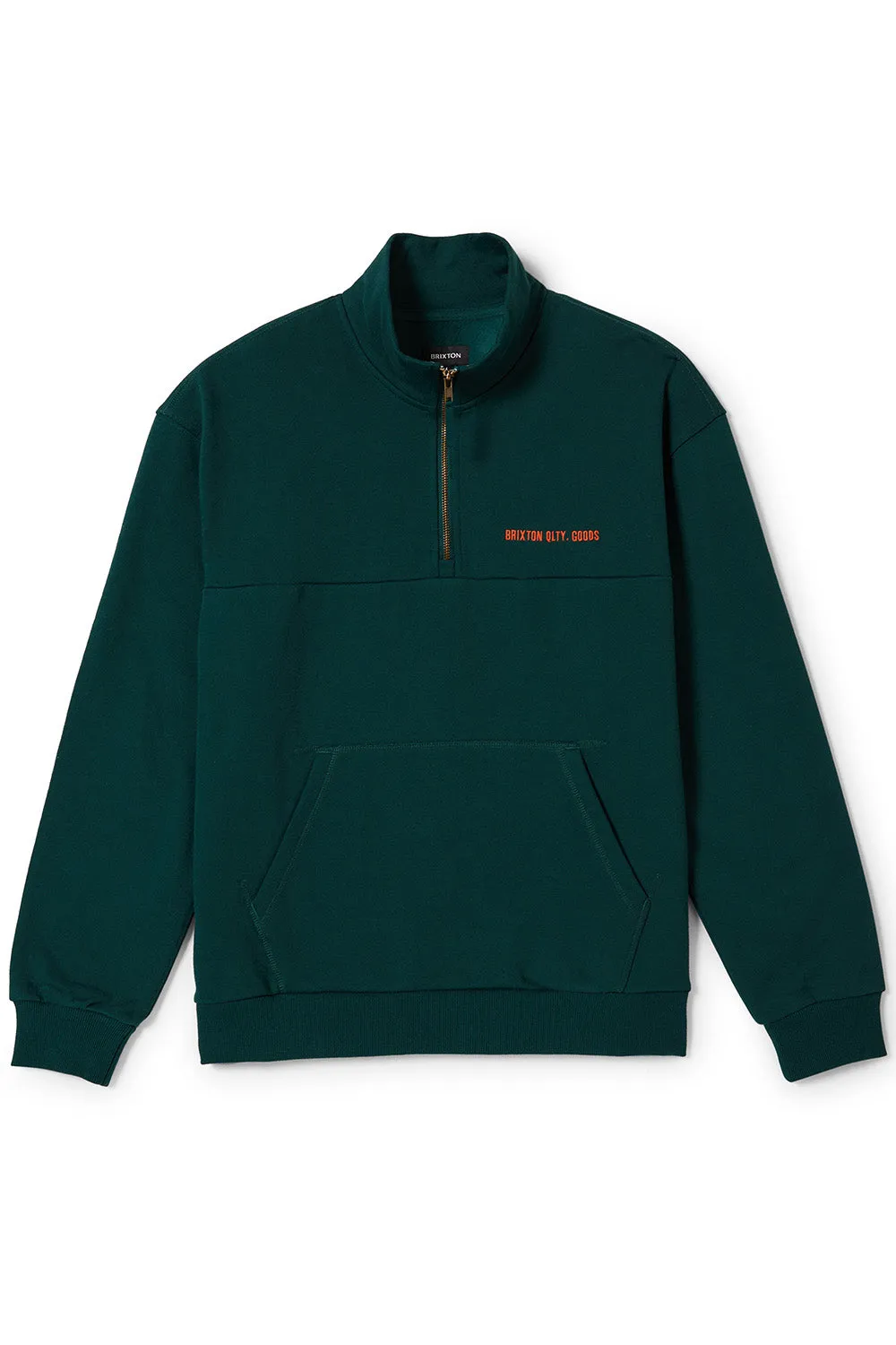 EMBROIDERED HW HALF ZIP Deep Emerald sold by REVOLVR Menswear