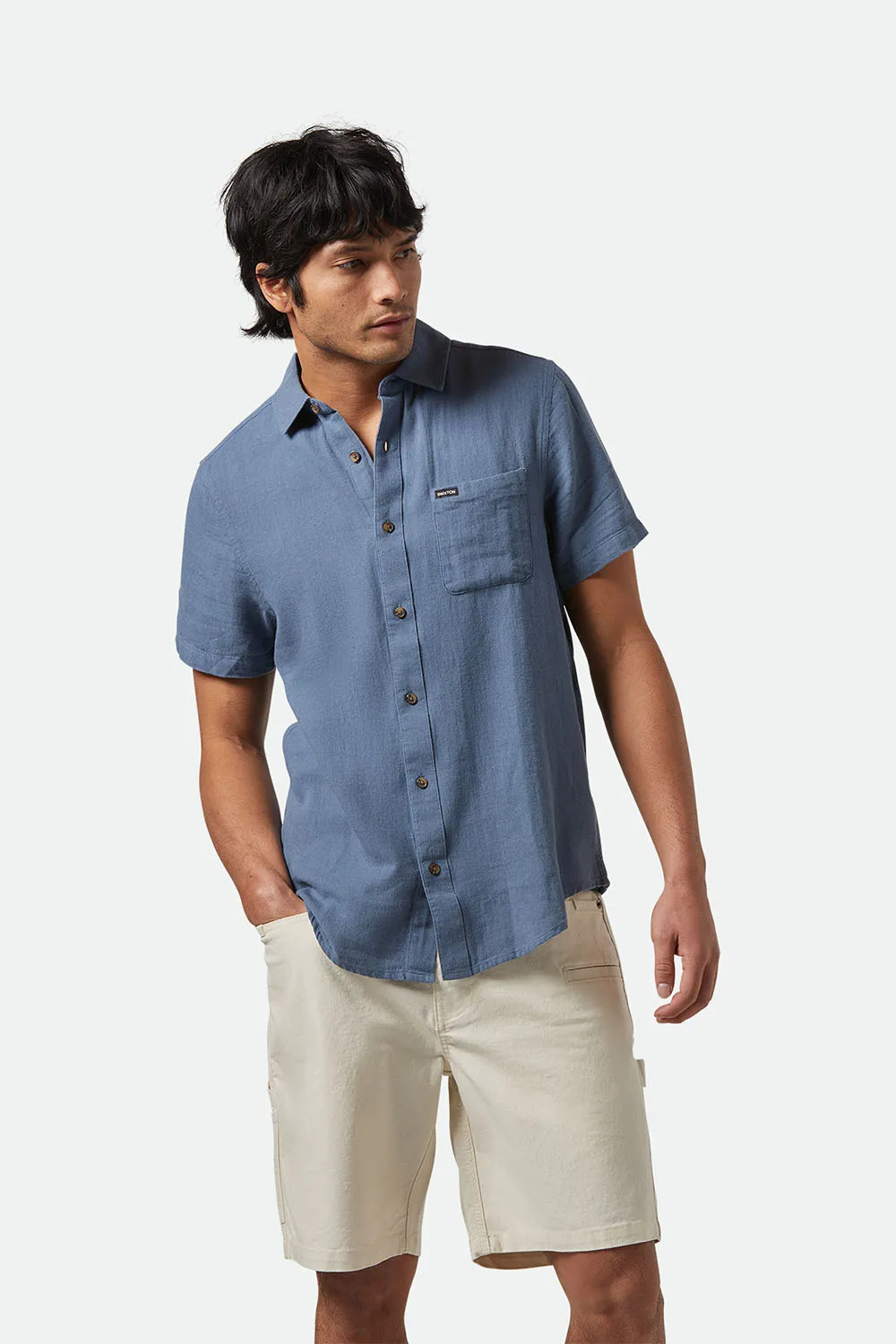 CHARTER ORGANIC COTTON SS Azure Blue sold by REVOLVR Menswear product image thumbnail 2