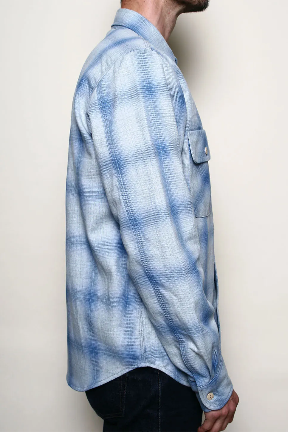 FIELD SHIRT Sky Blue Shadow Plaid sold by REVOLVR Menswear product image thumbnail 4