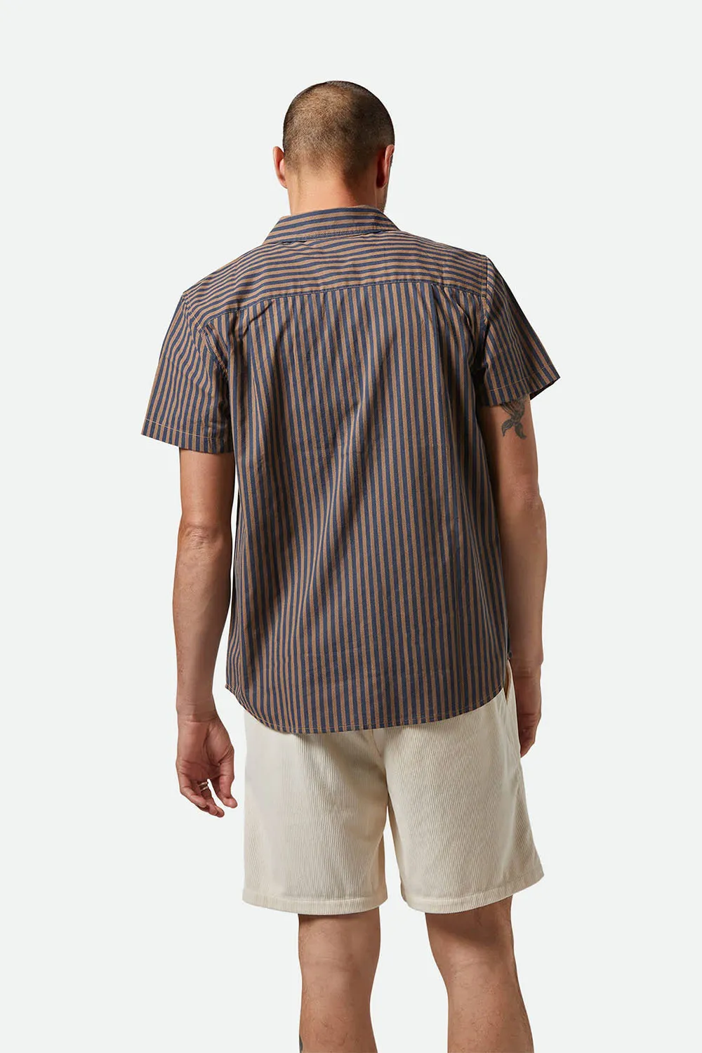 CHARTER PRINT SS Washed Blue/Sunnaked Stripe sold by REVOLVR Menswear product image thumbnail 4