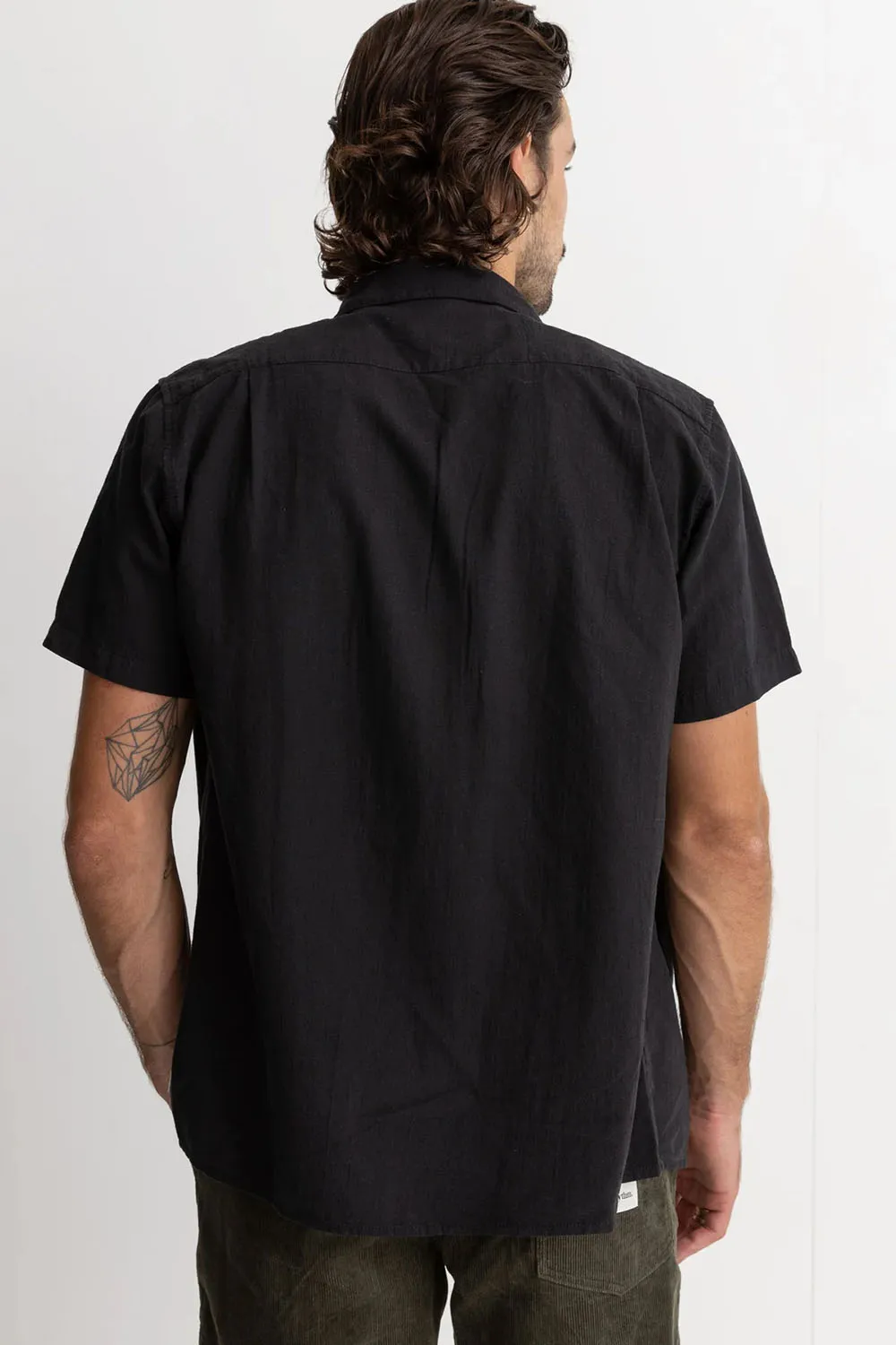 CLASSIC LINEN SS SHIRT Vintage Black sold by REVOLVR Menswear product image thumbnail 3