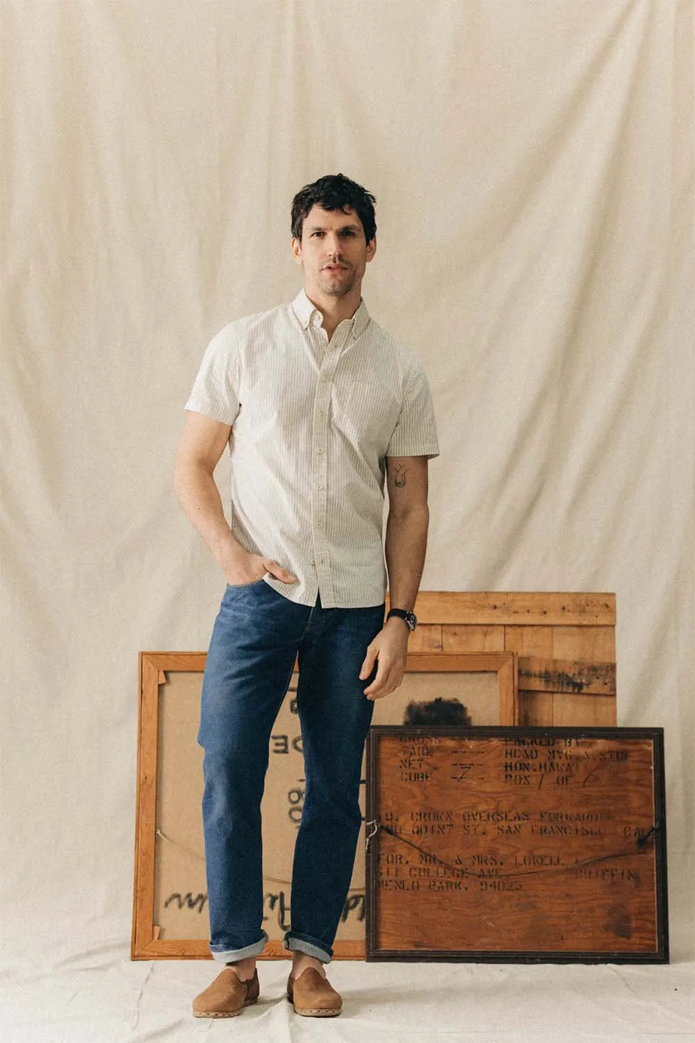 THE JACK SS Indigo Stripe sold by REVOLVR Menswear product image thumbnail 2