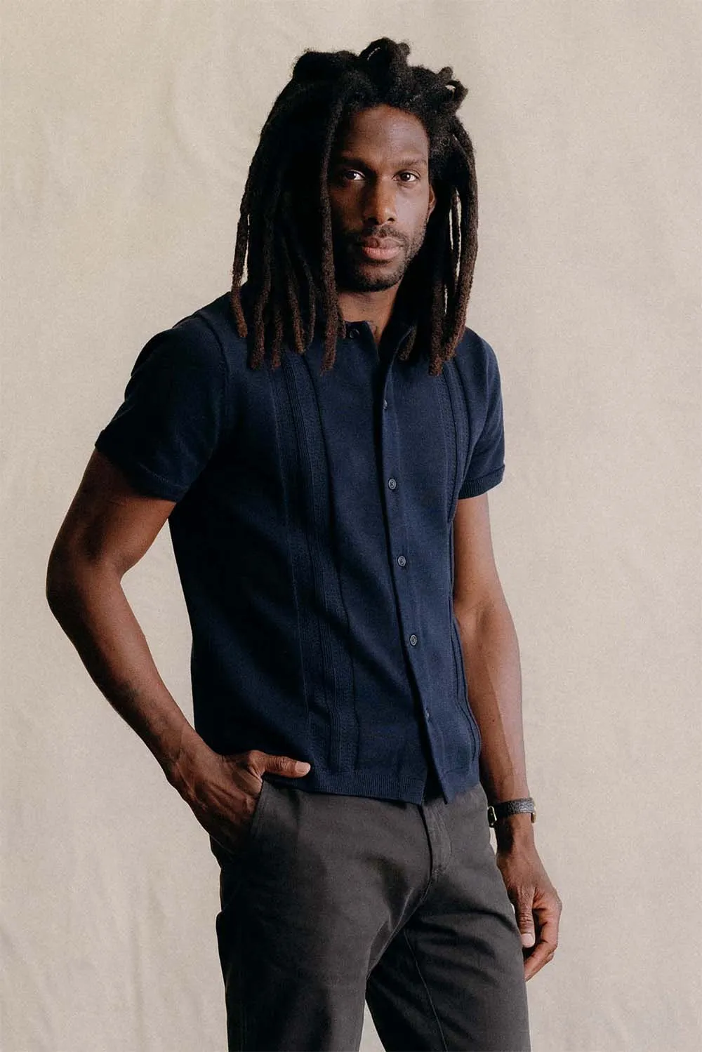 THE BUTTON DOWN POLO Dark Navy Stripe sold by REVOLVR Menswear product image thumbnail 2