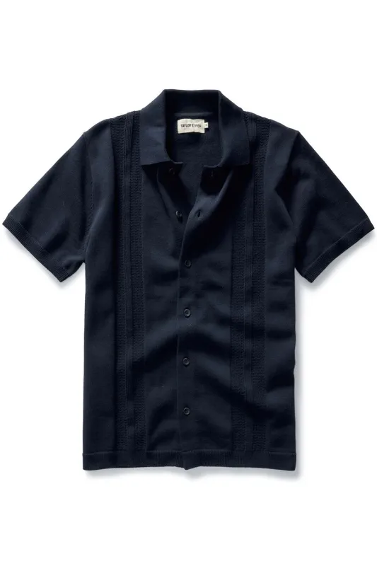 THE BUTTON DOWN POLO Dark Navy Stripe made by Taylor Stitch