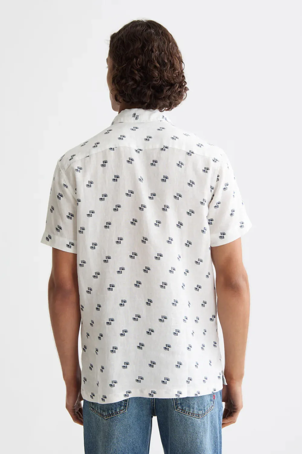 REGULAR ALL-OVER PRINTED SHIRT Off White sold by REVOLVR Menswear product image thumbnail 3