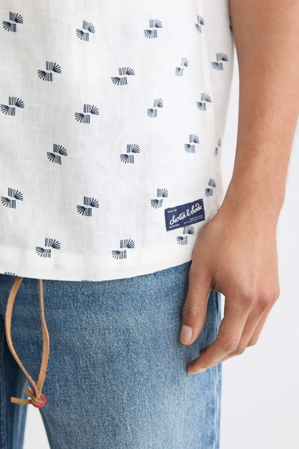 REGULAR ALL-OVER PRINTED SHIRT Off White sold by REVOLVR Menswear product image thumbnail 4