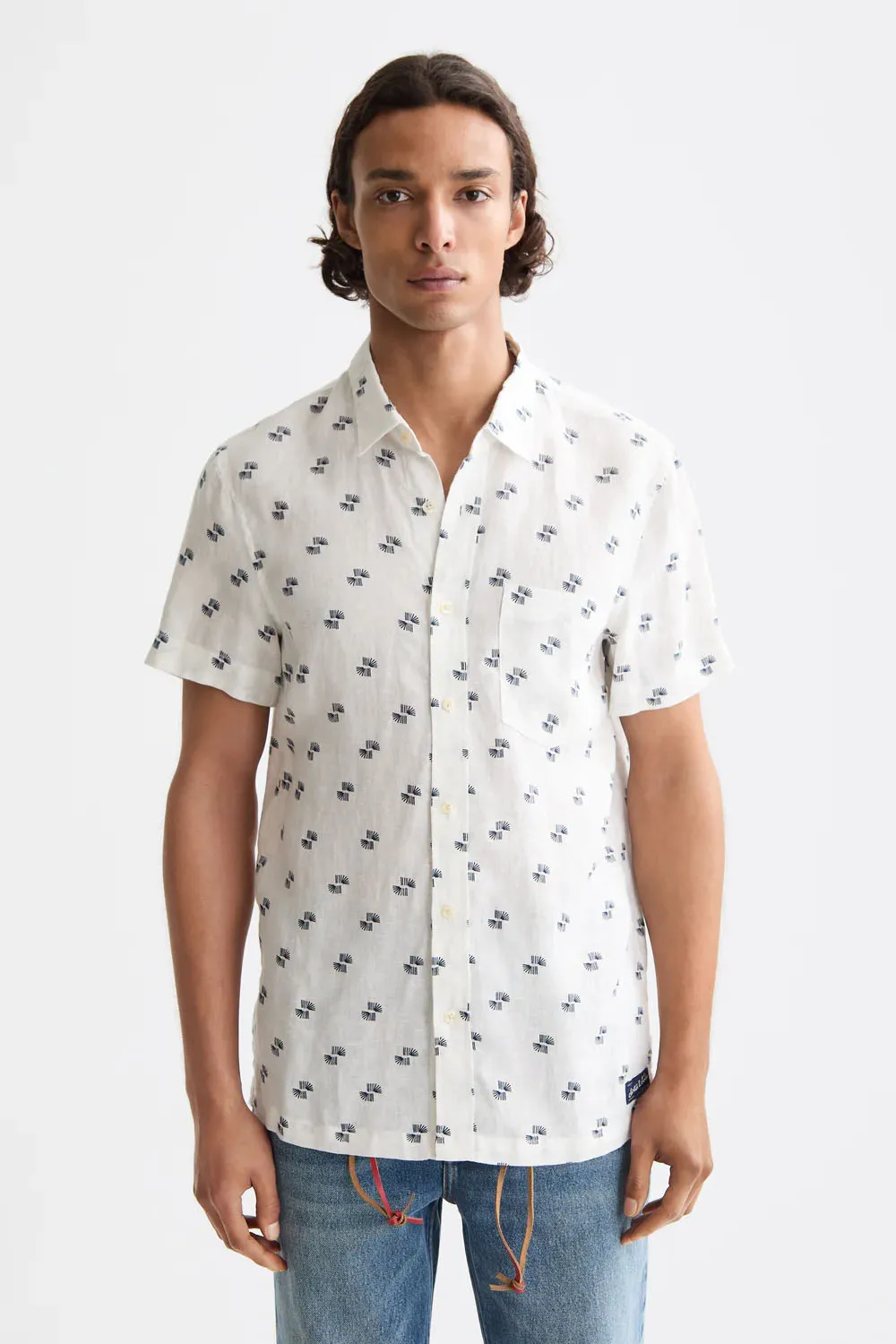 REGULAR ALL-OVER PRINTED SHIRT Off White sold by REVOLVR Menswear product image thumbnail 2