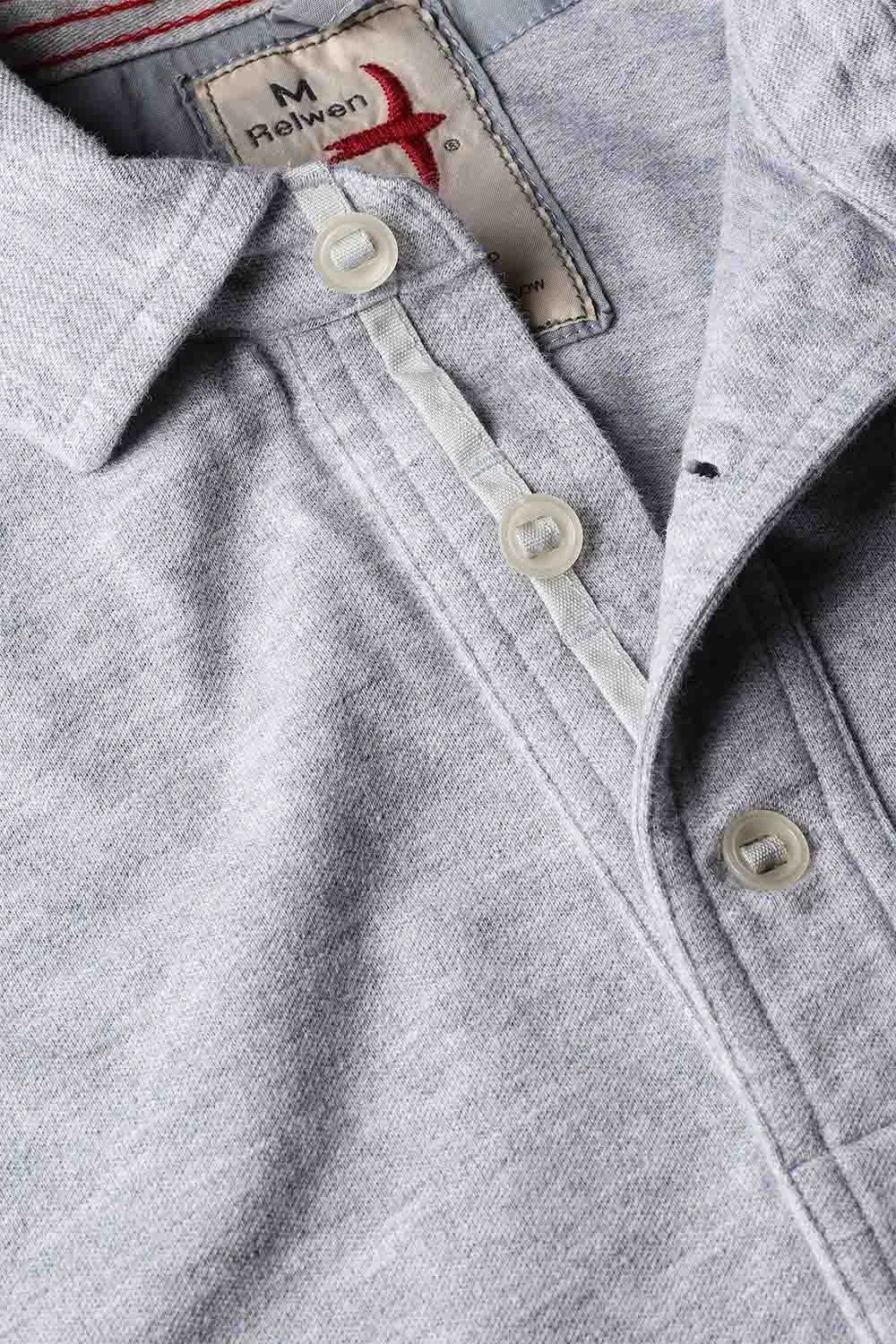 PIQUE SLOT POLO Lt Grey Heather sold by REVOLVR Menswear product image thumbnail 2