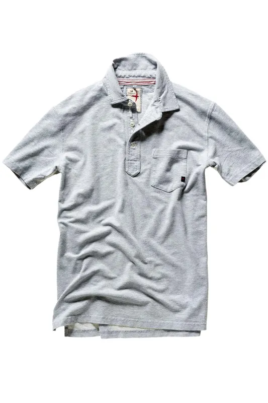 PIQUE SLOT POLO Lt Grey Heather made by REVOLVR Menswear