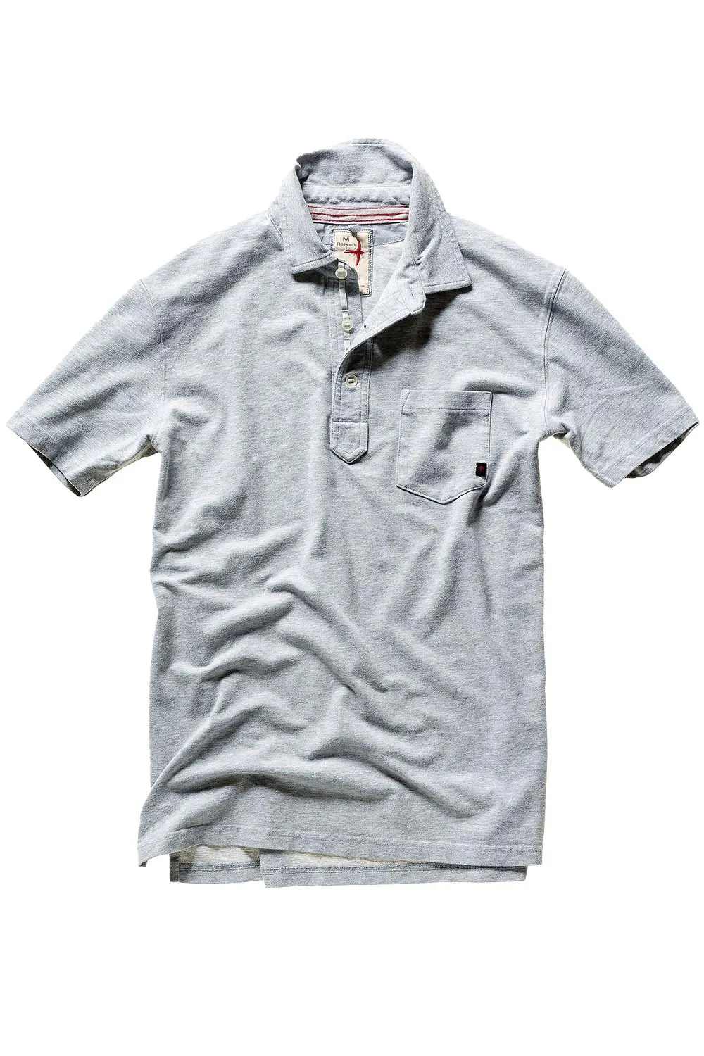 PIQUE SLOT POLO Lt Grey Heather sold by REVOLVR Menswear
