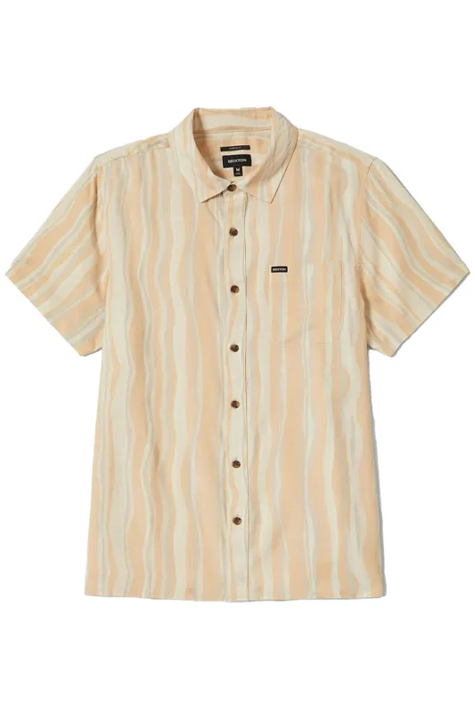 CRU SLUB SS Hazelnut/Painterly Stripe sold by REVOLVR Menswear