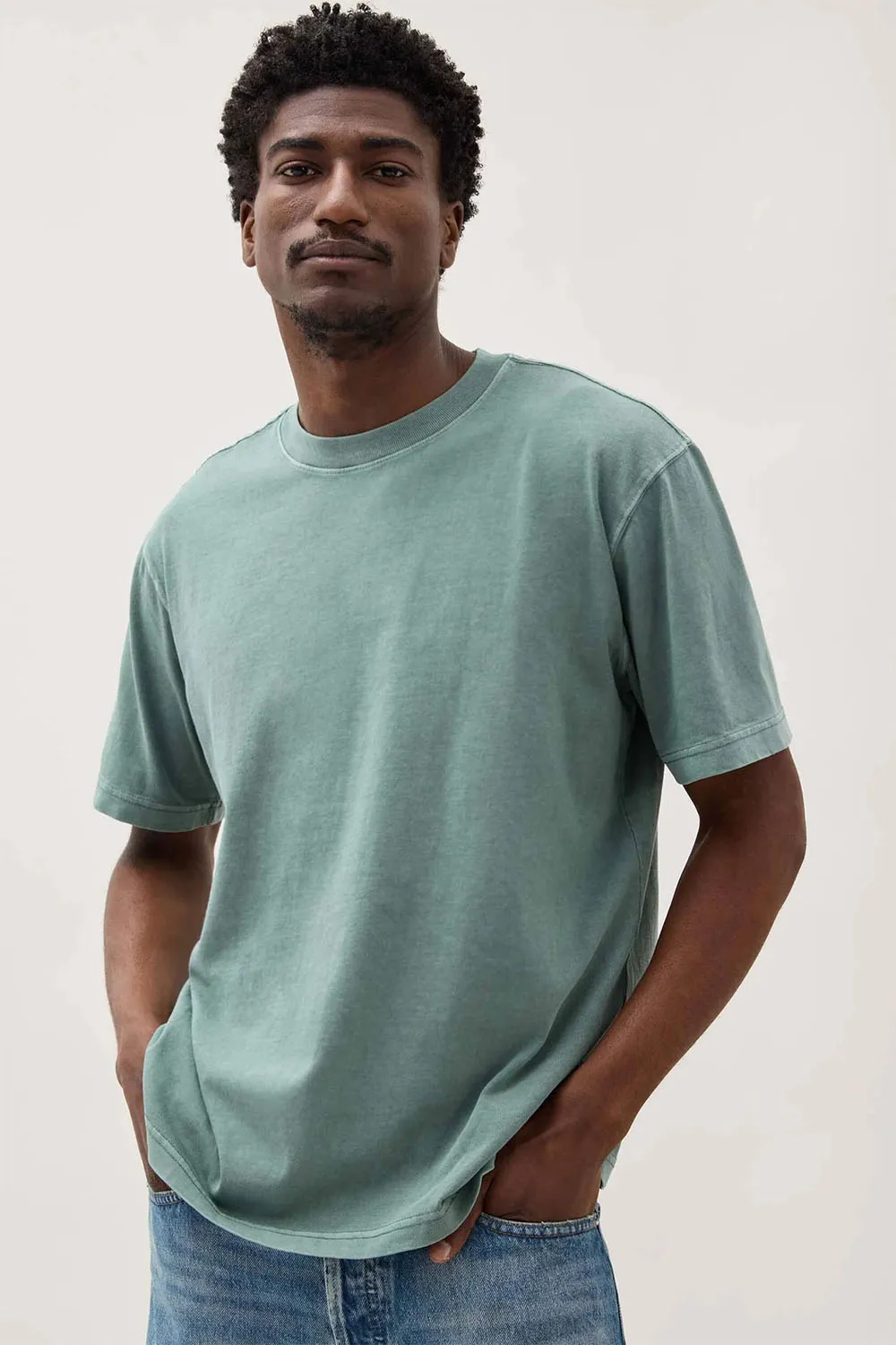 RELAXED SS TEE Sage Leaf sold by REVOLVR Menswear