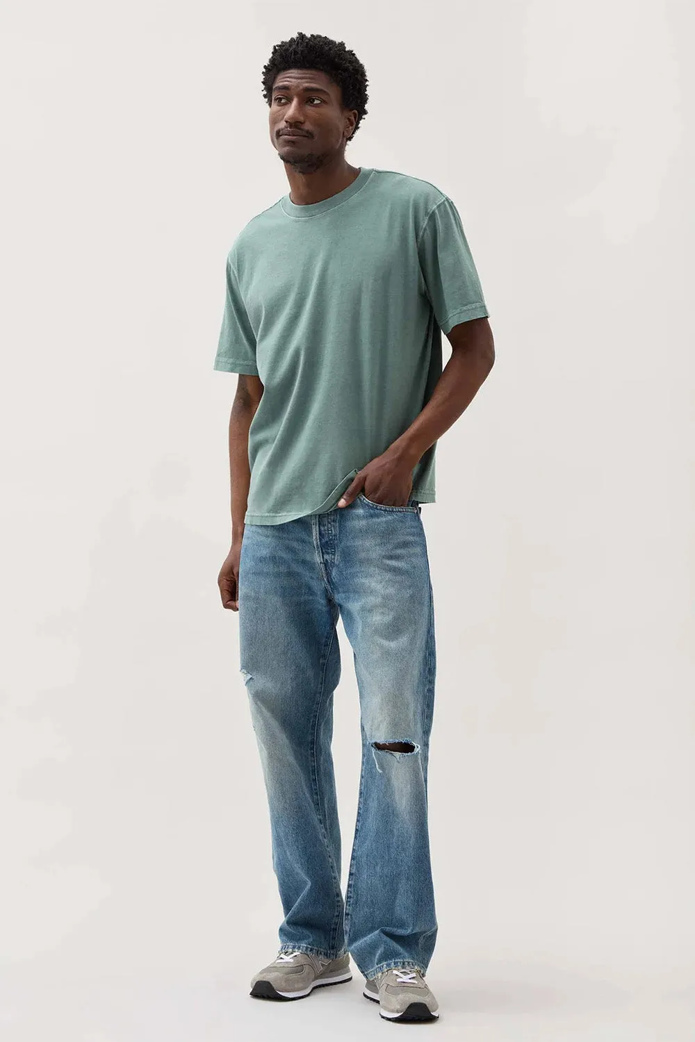 RELAXED SS TEE Sage Leaf sold by REVOLVR Menswear product image thumbnail 3