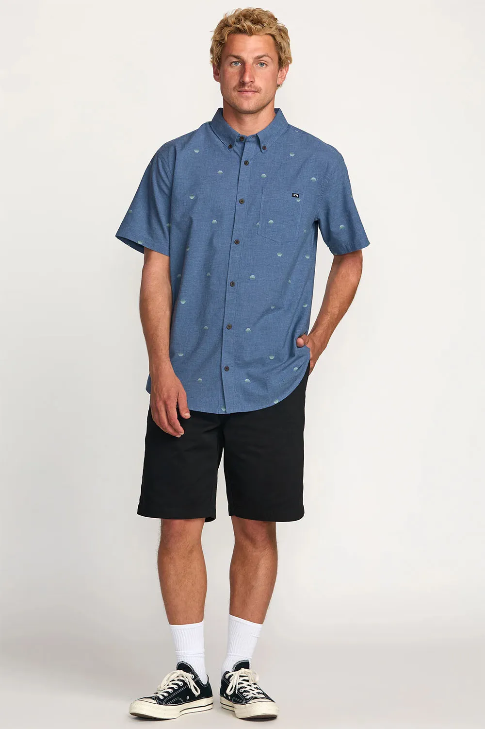 ALL DAY JACQUARD SS Deep Blue sold by REVOLVR Menswear product image thumbnail 5