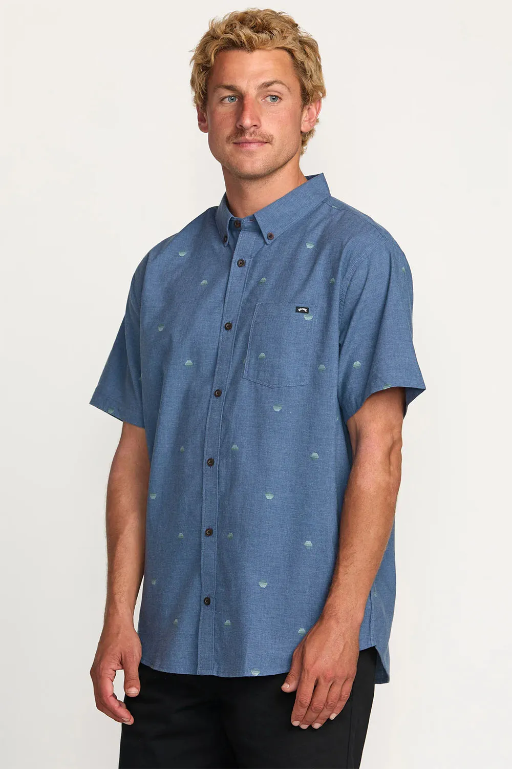 ALL DAY JACQUARD SS Deep Blue sold by REVOLVR Menswear product image thumbnail 3