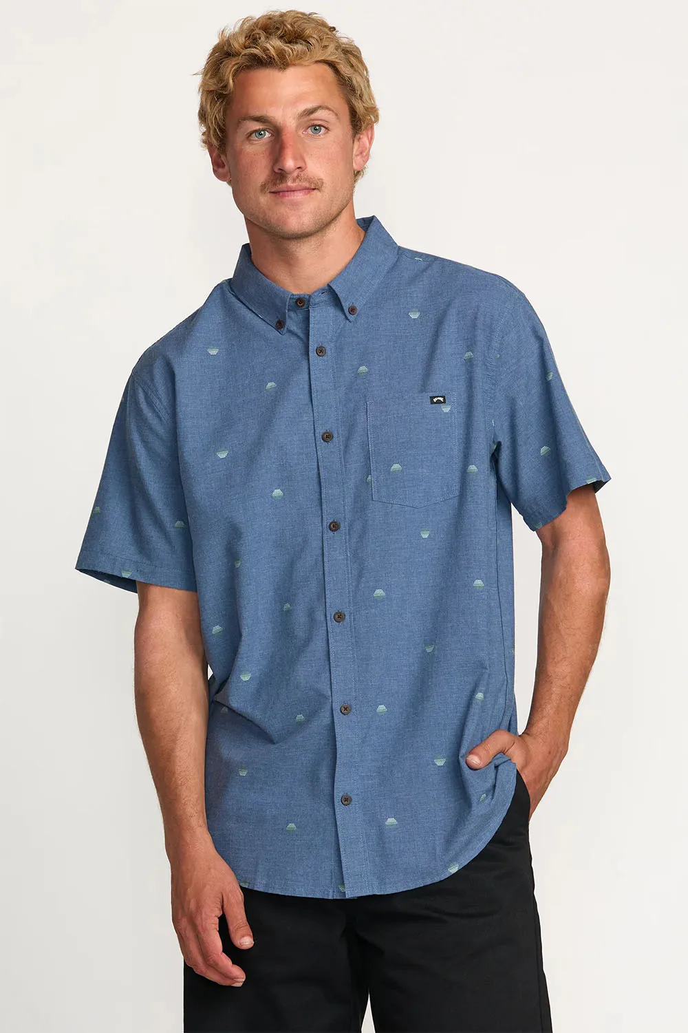 ALL DAY JACQUARD SS Deep Blue sold by REVOLVR Menswear product image thumbnail 2