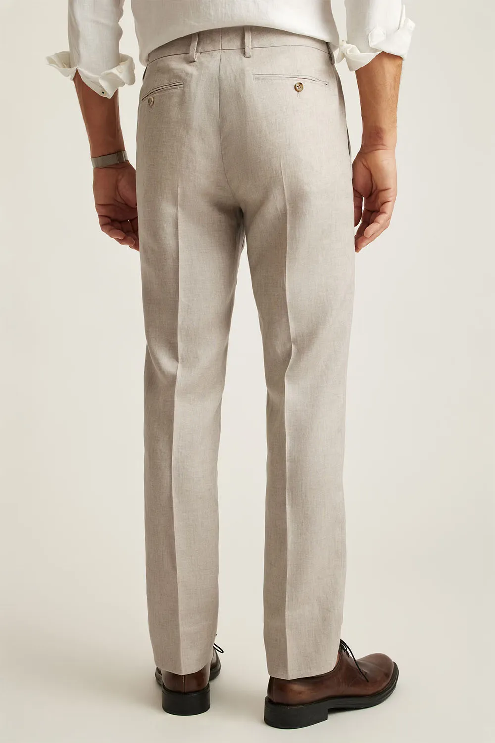 JETSETTER LINEN PANT Slim Stone Beige sold by REVOLVR Menswear product image thumbnail 4