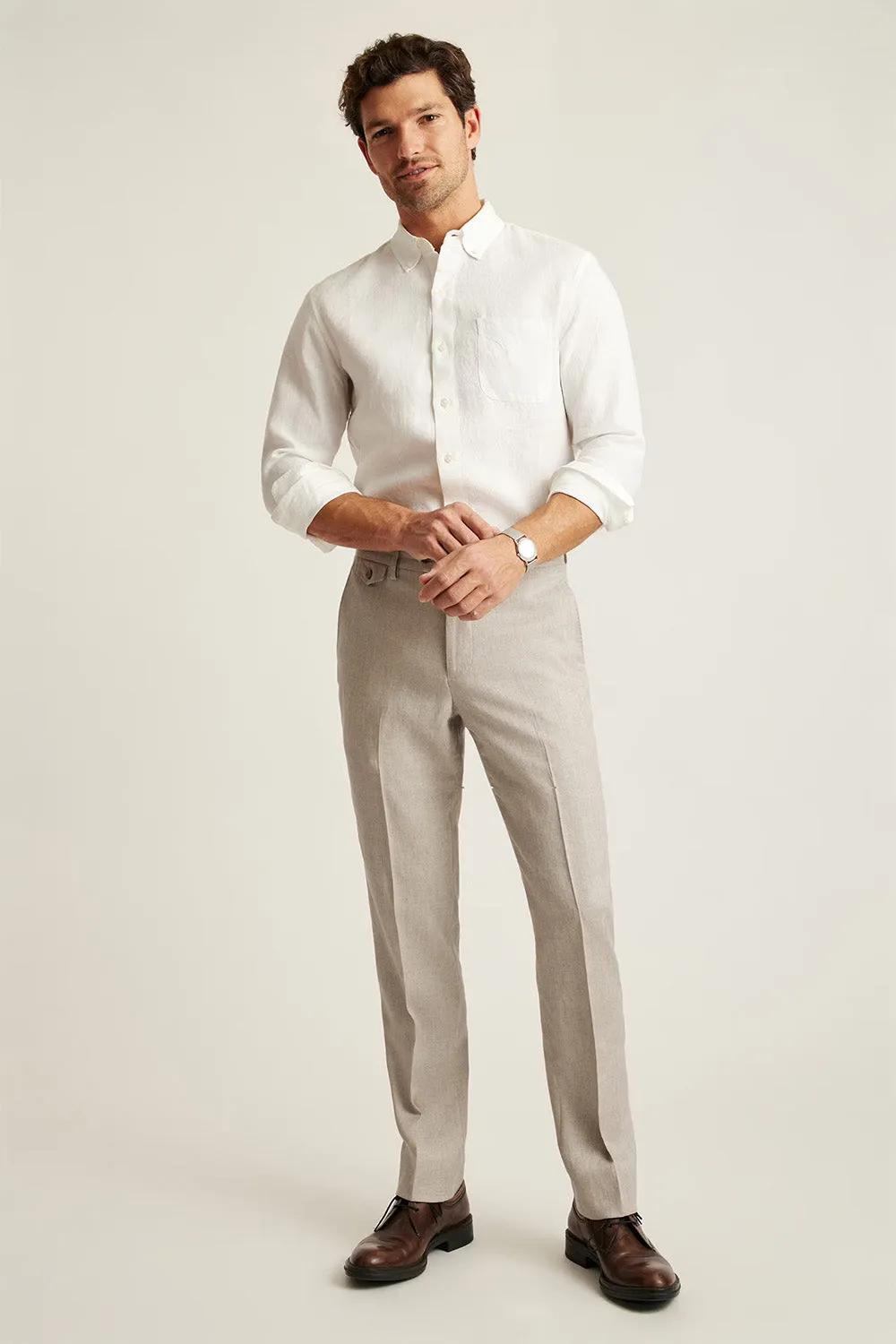 JETSETTER LINEN PANT Slim Stone Beige sold by REVOLVR Menswear product image thumbnail 2