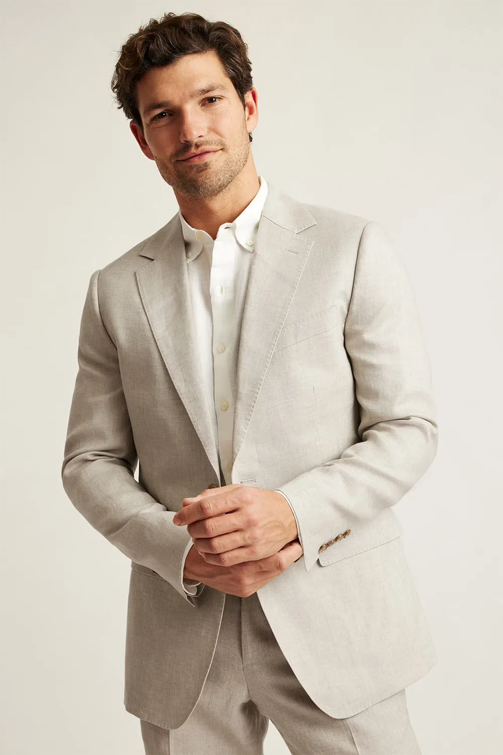 JETSETTER ITALIAN LINEN BLAZER Stone Beige sold by REVOLVR Menswear product image thumbnail 2