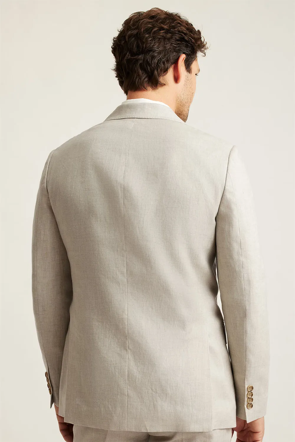 JETSETTER ITALIAN LINEN BLAZER Stone Beige sold by REVOLVR Menswear product image thumbnail 3