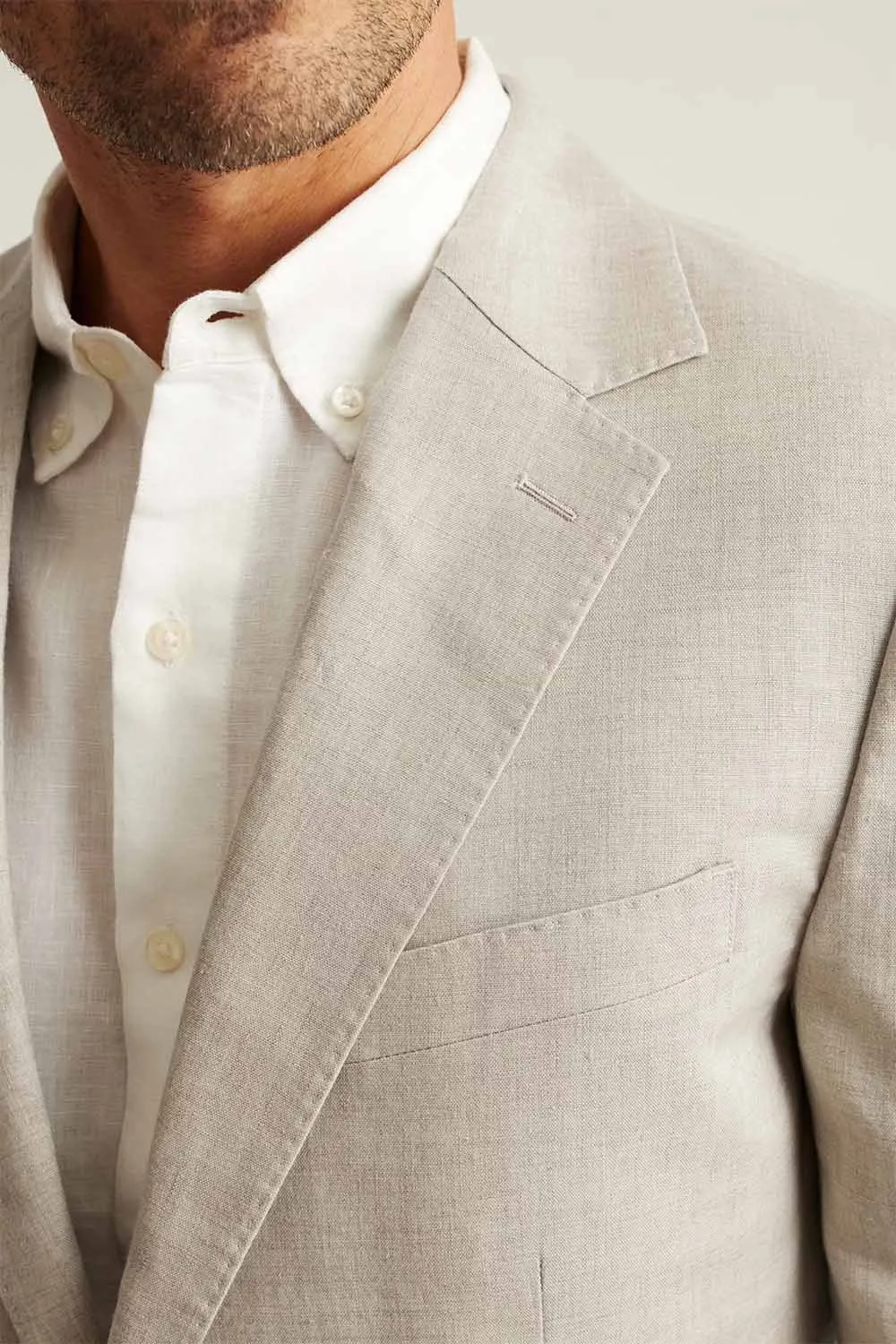 JETSETTER ITALIAN LINEN BLAZER Stone Beige sold by REVOLVR Menswear product image thumbnail 4