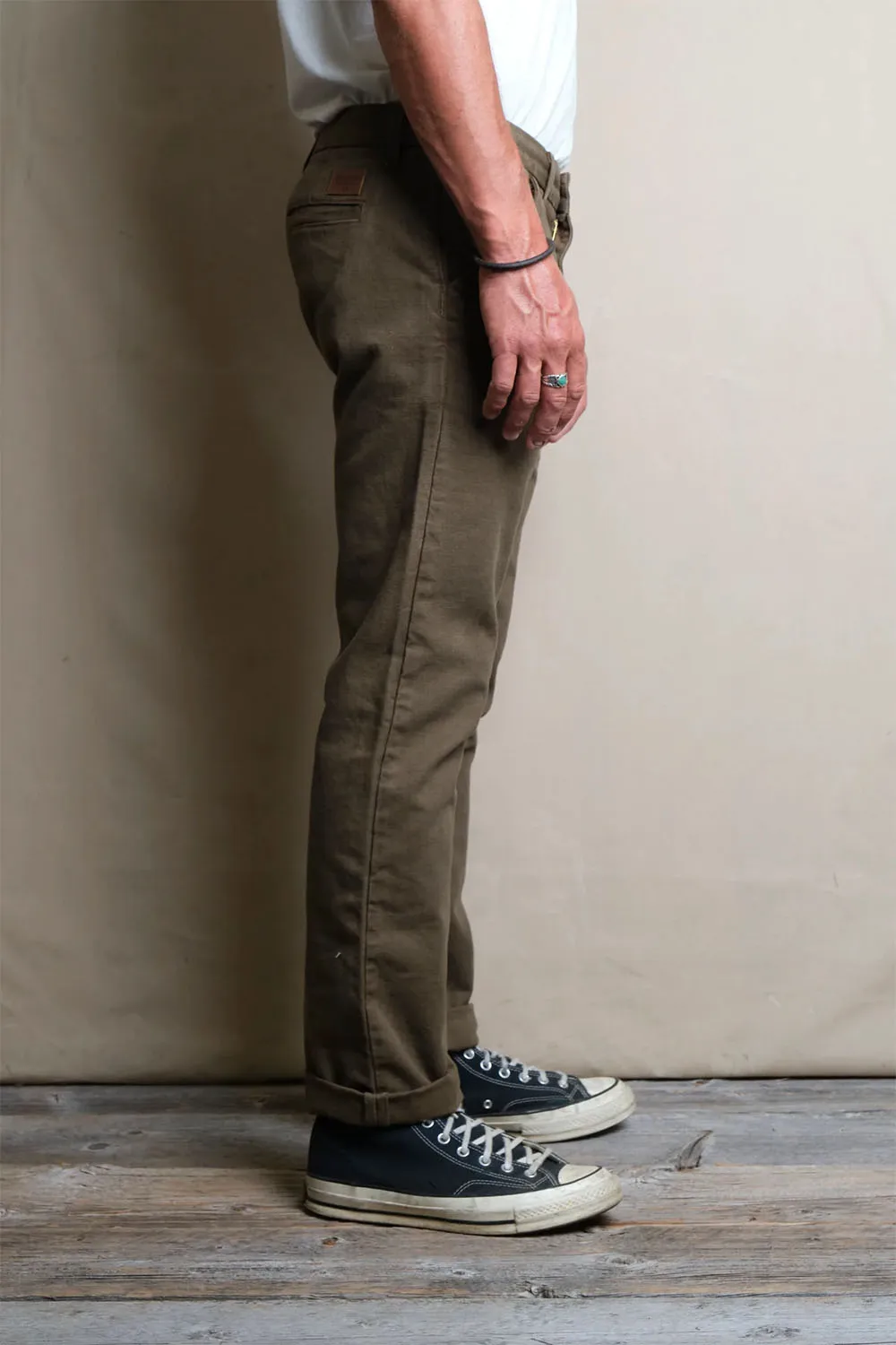FREENOTE WORKERS CHINO SLIM FIT - 14oz ARMY sold by REVOLVR Menswear product image thumbnail 3
