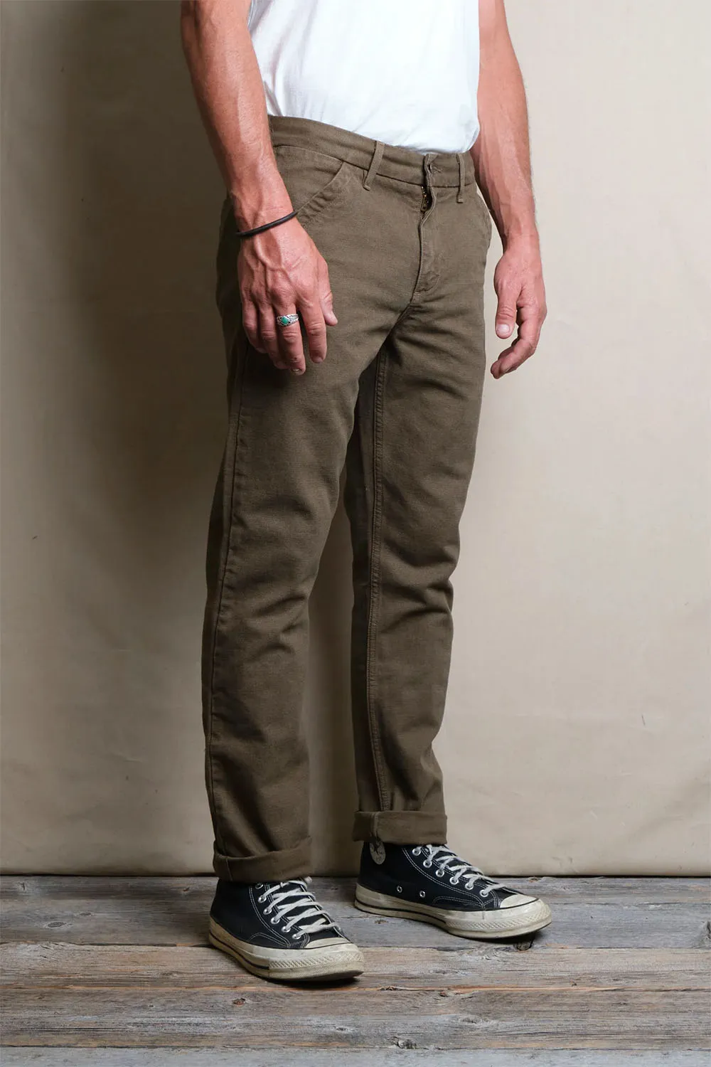 FREENOTE WORKERS CHINO SLIM FIT - 14oz ARMY sold by REVOLVR Menswear product image thumbnail 2