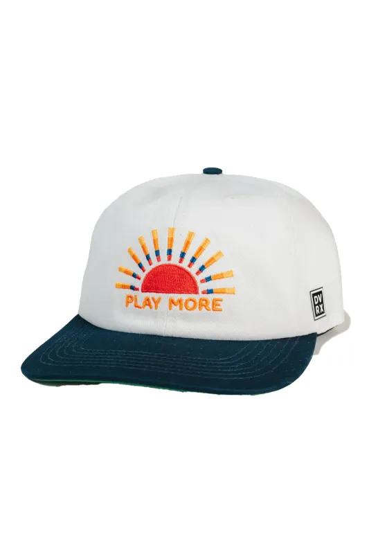 PLAY MORE SNAPBACK White/Navy sold by REVOLVR Menswear