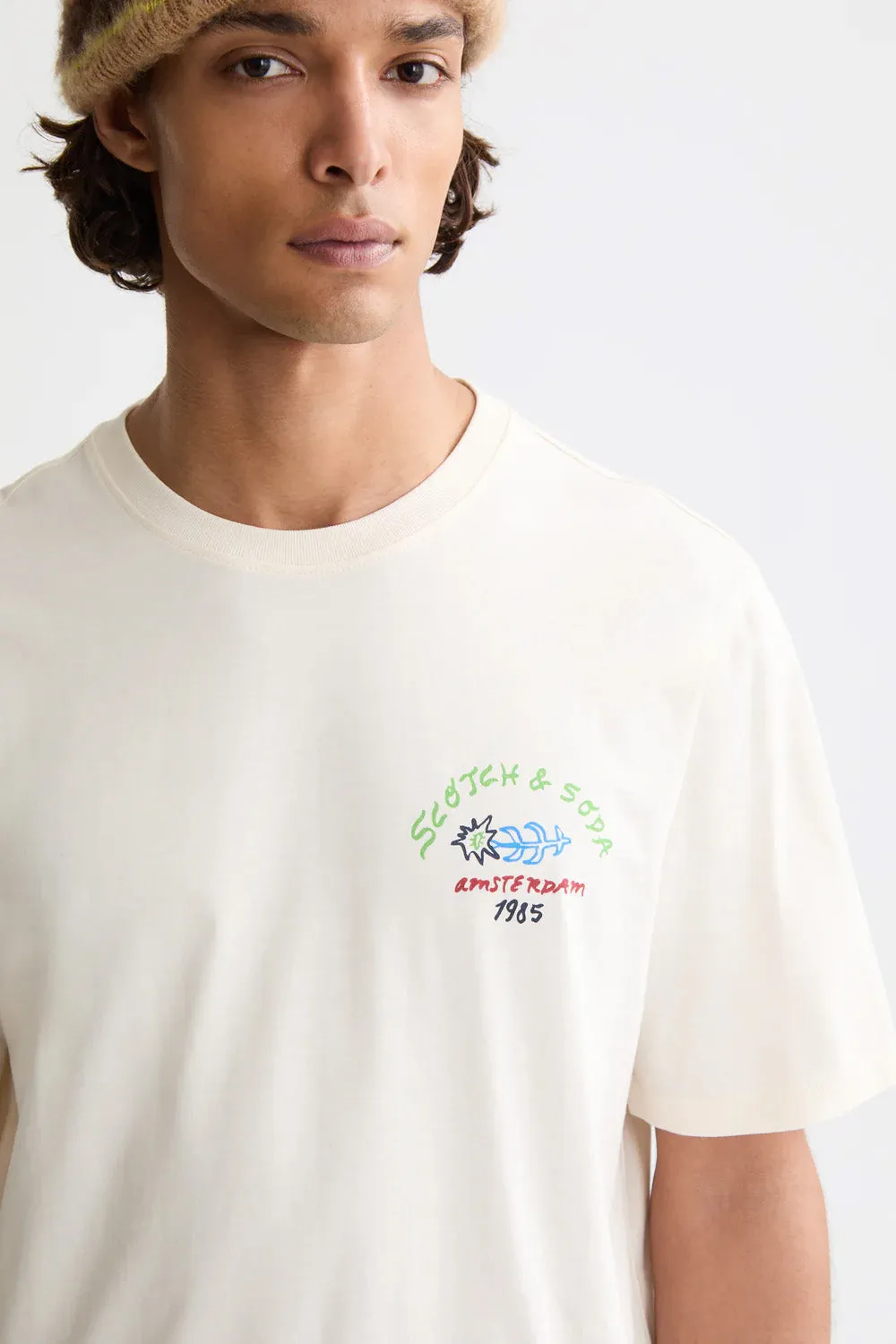 REGULAR FIT ARTWORK T-SHIRT Eggnog sold by REVOLVR Menswear product image thumbnail 4