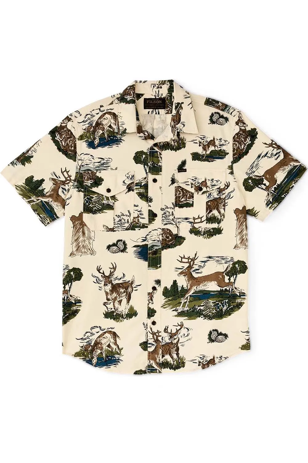 LW ALASKAN GUIDE SS SHIRT Vintage White Deers sold by REVOLVR Menswear