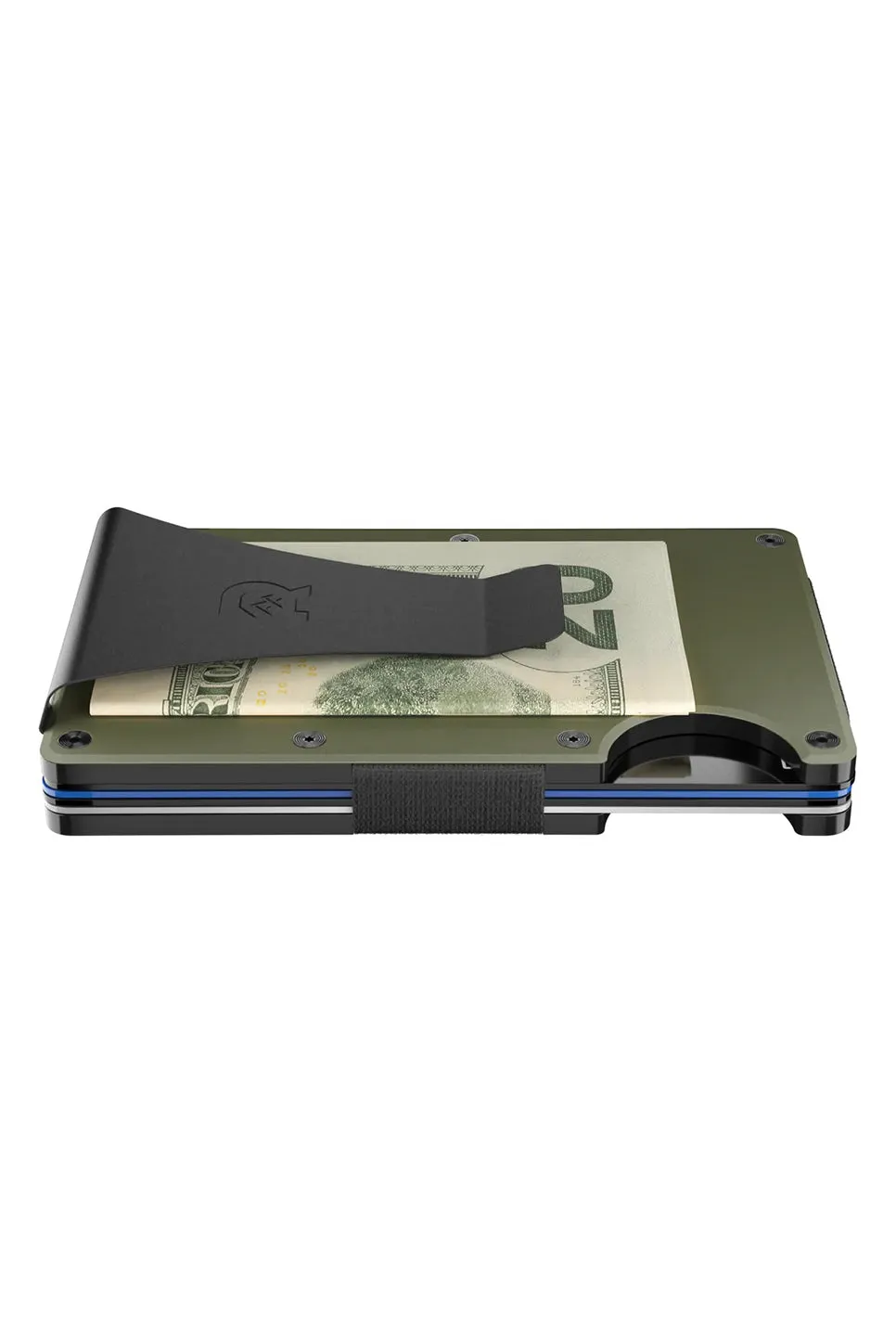 RIDGE WALLET - ALUMINUM - MONEY CLIP Matte Olive sold by REVOLVR Menswear product image thumbnail 2