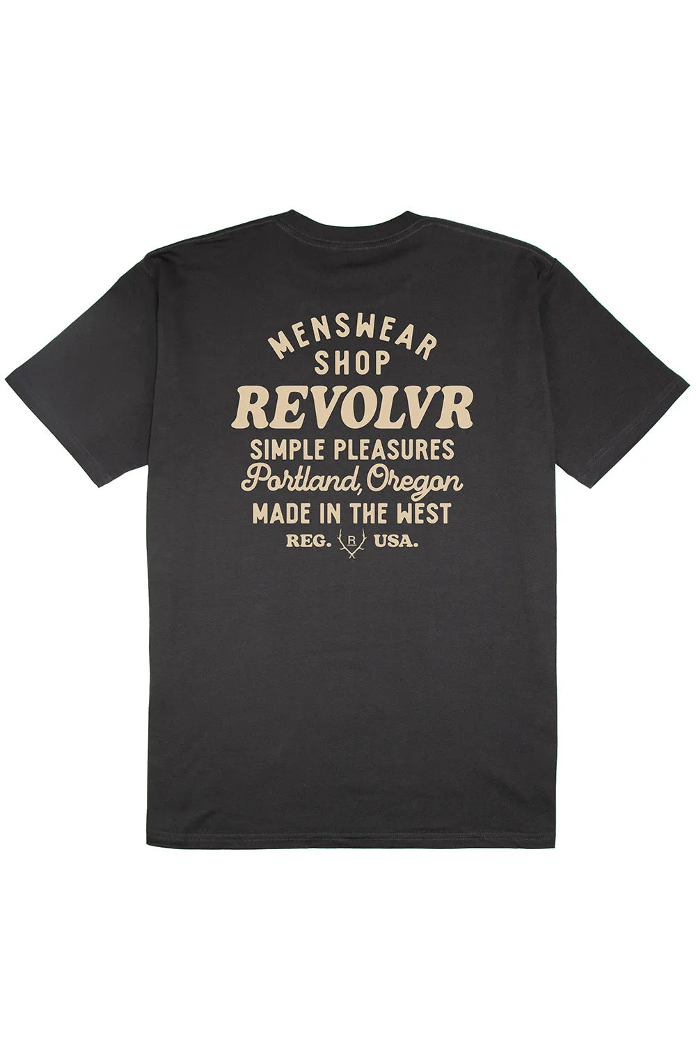 PORTLAND SHOP TEE Coal sold by REVOLVR Menswear