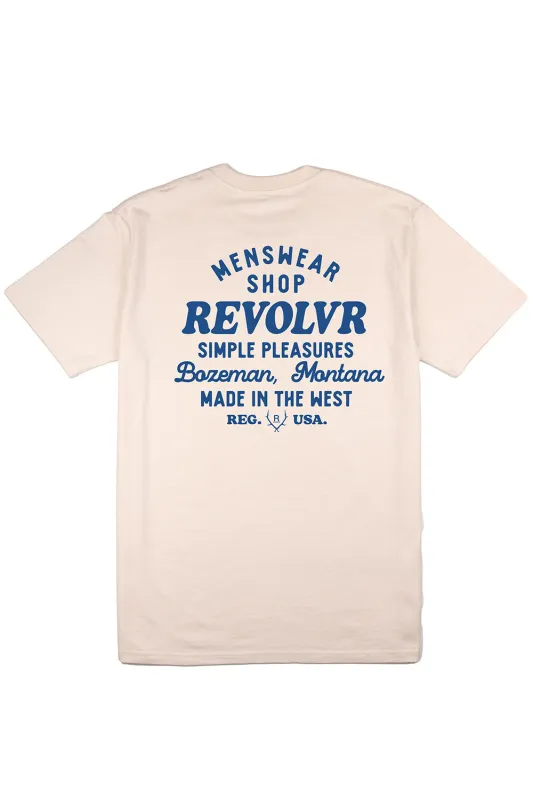 BOZEMAN SHOP TEE Ecru sold by REVOLVR Menswear