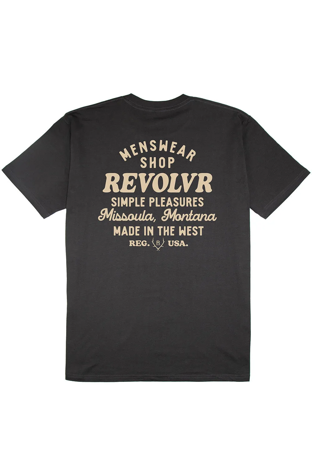 MISSOULA SHOP TEE Coal sold by REVOLVR Menswear