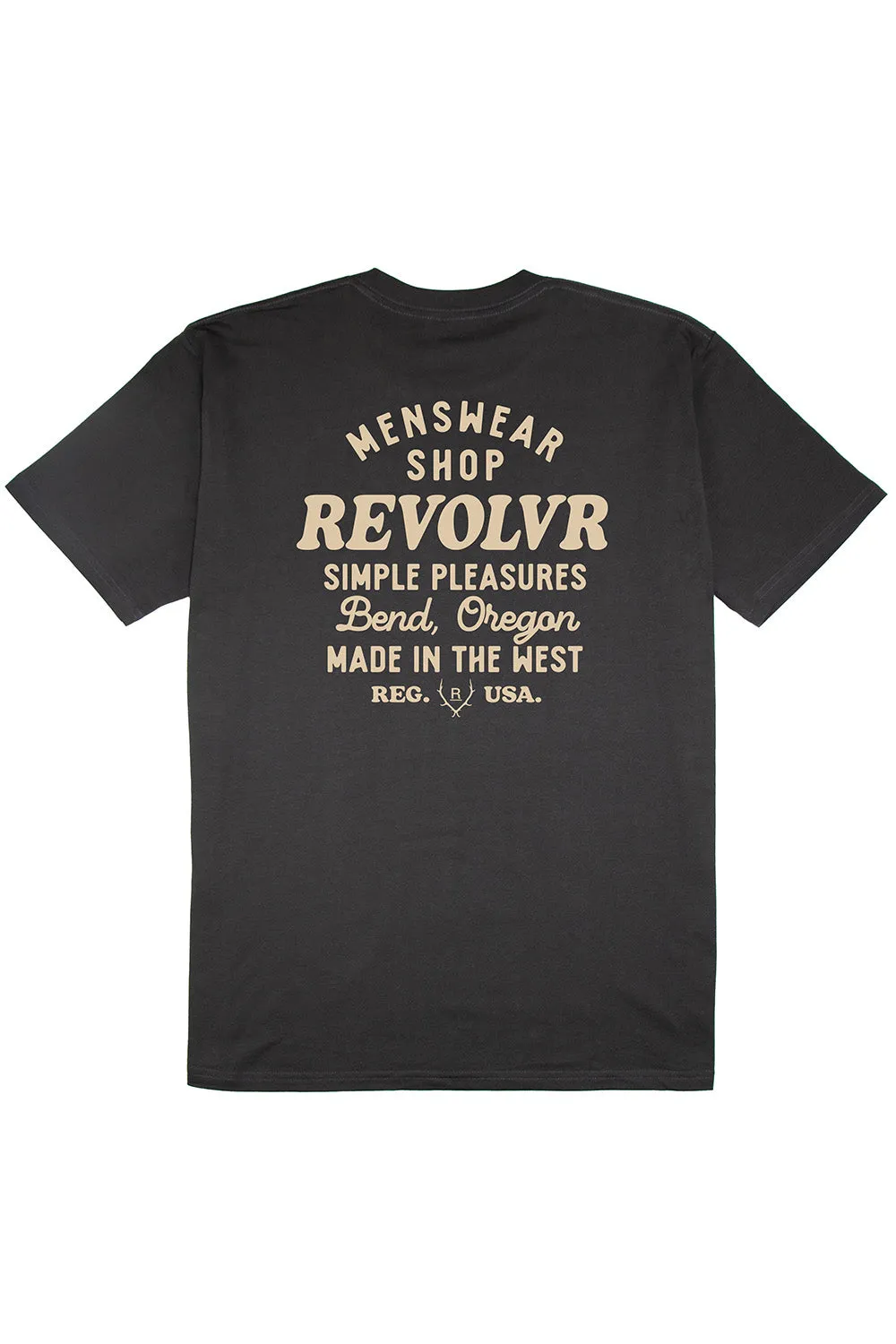 BEND SHOP TEE Coal sold by REVOLVR Menswear