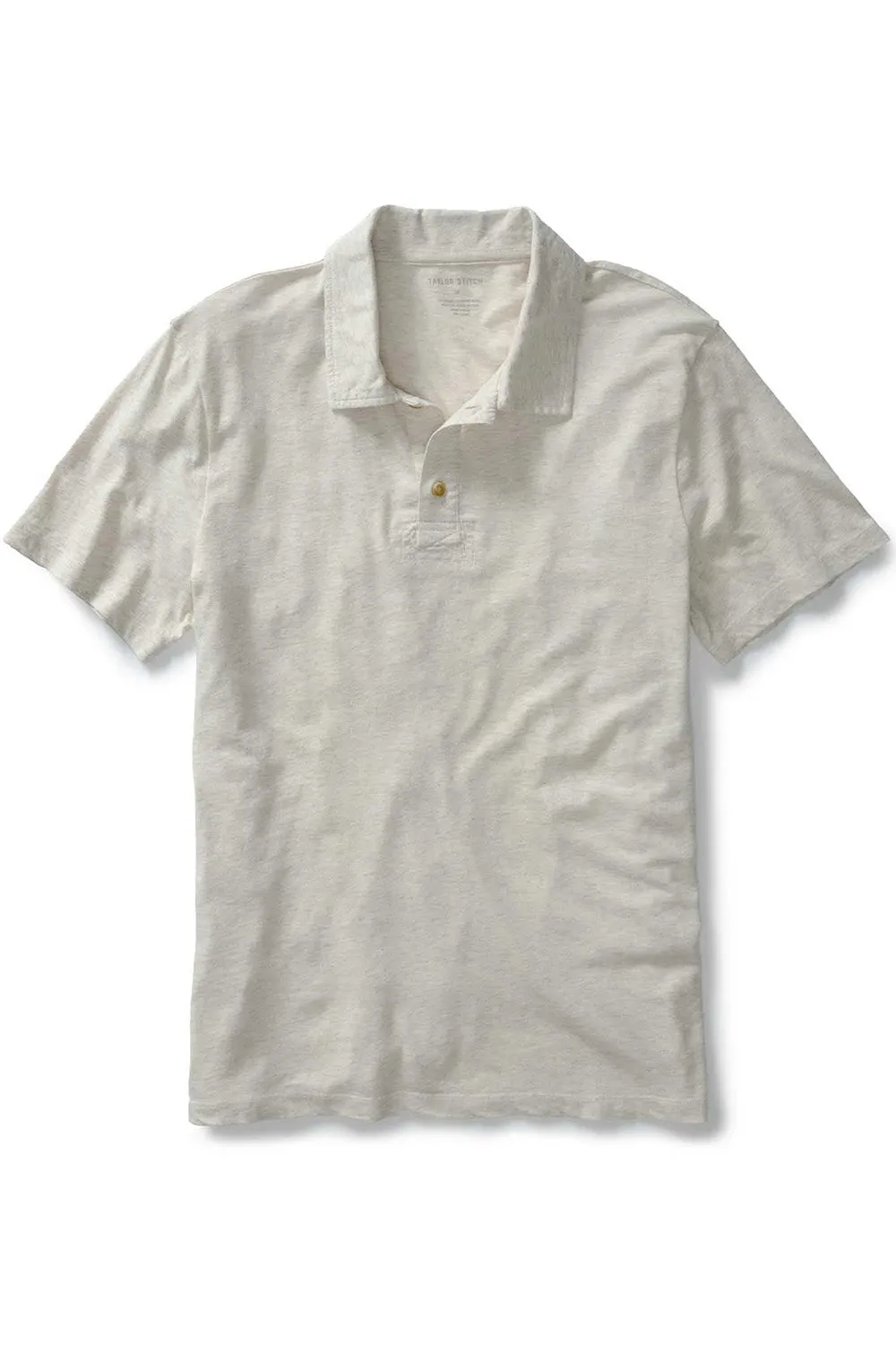 THE COTTON HEMP POLO Heather Oat sold by REVOLVR Menswear