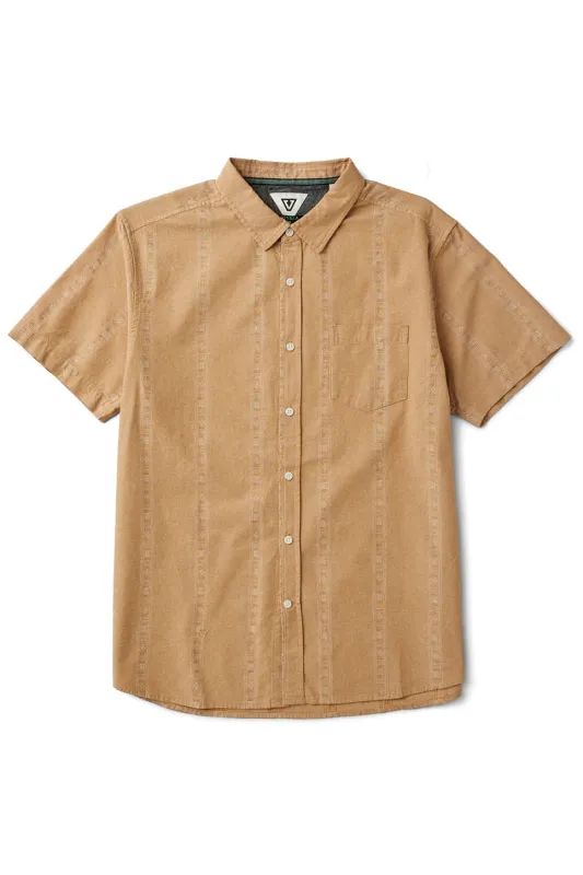 RUINS DOBBY ECO SS SHIRT Husk sold by REVOLVR Menswear