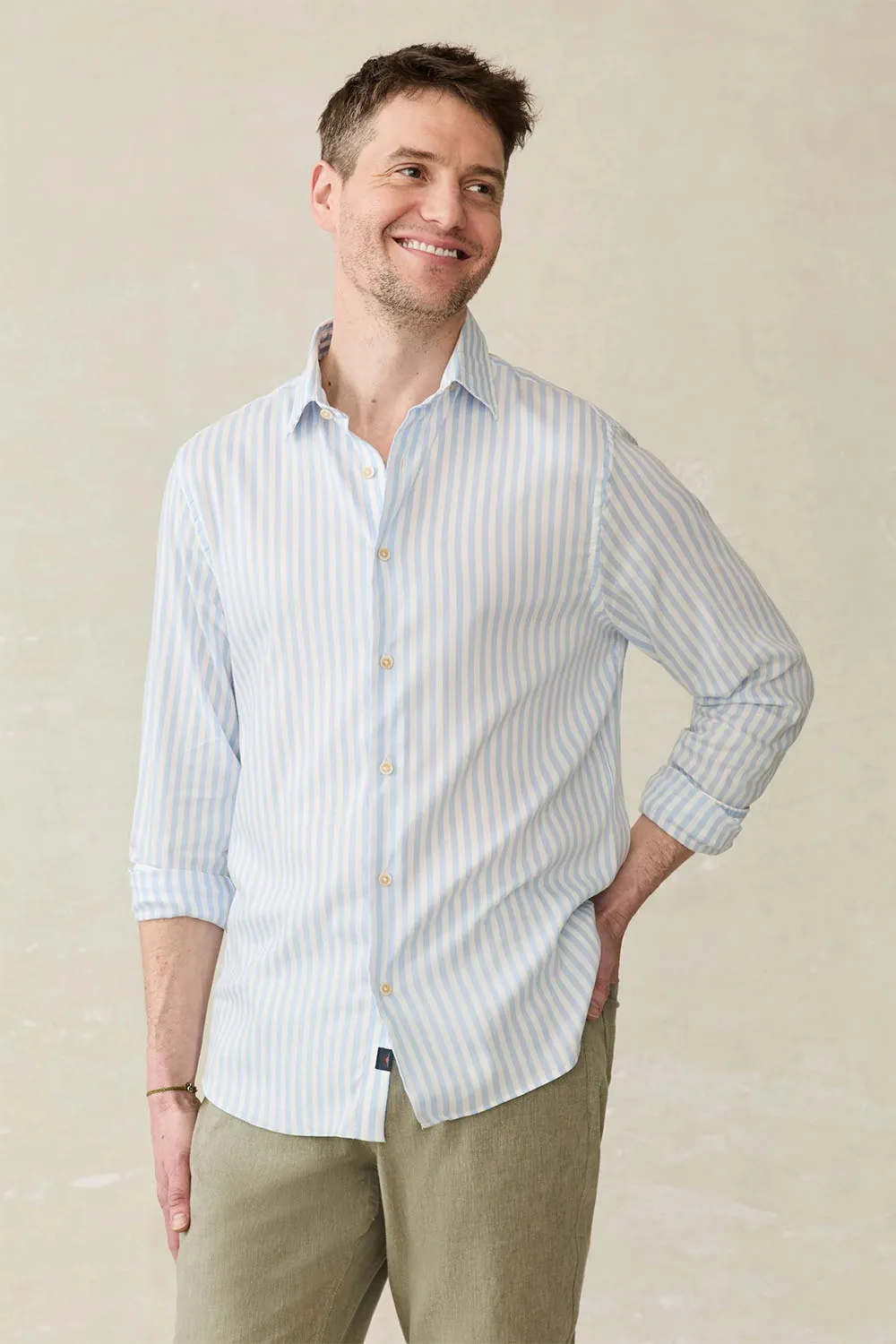 MOVEMENT MONTERREY SHIRT Blue Cape Stripe sold by REVOLVR Menswear