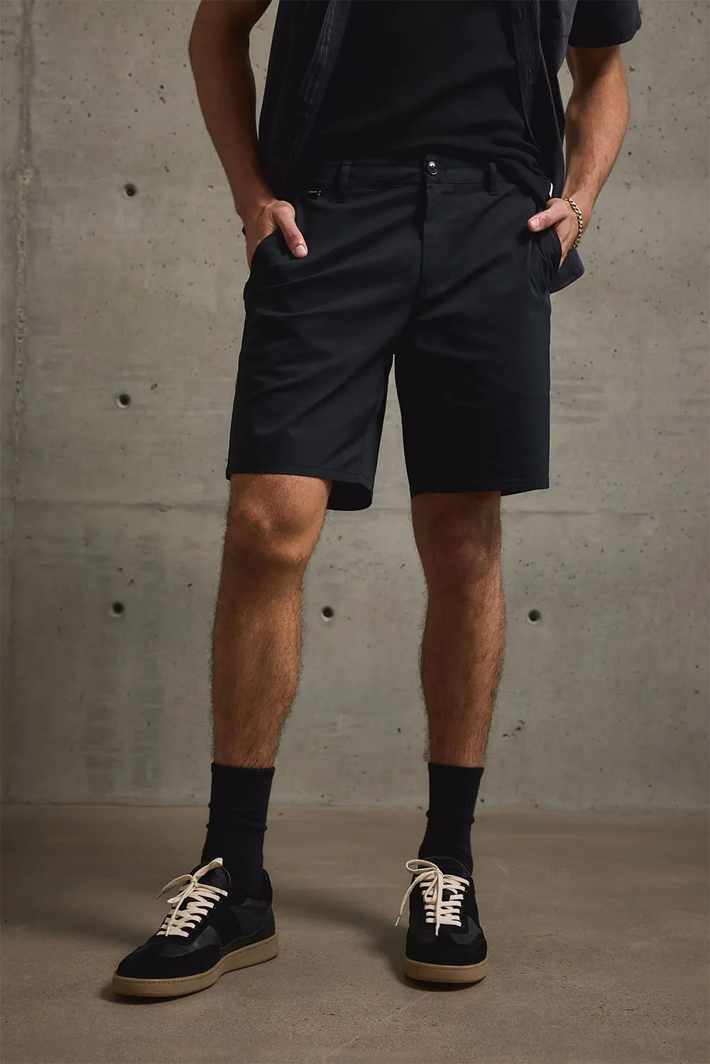 TWILL CHINO SHORT Black sold by REVOLVR Menswear