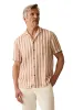 SS PALMA LINEN SHIRT Sienna Valley Stripe sold by REVOLVR Menswear