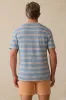 SUNWASHED TEE Coast Coral Stripe sold by REVOLVR Menswear