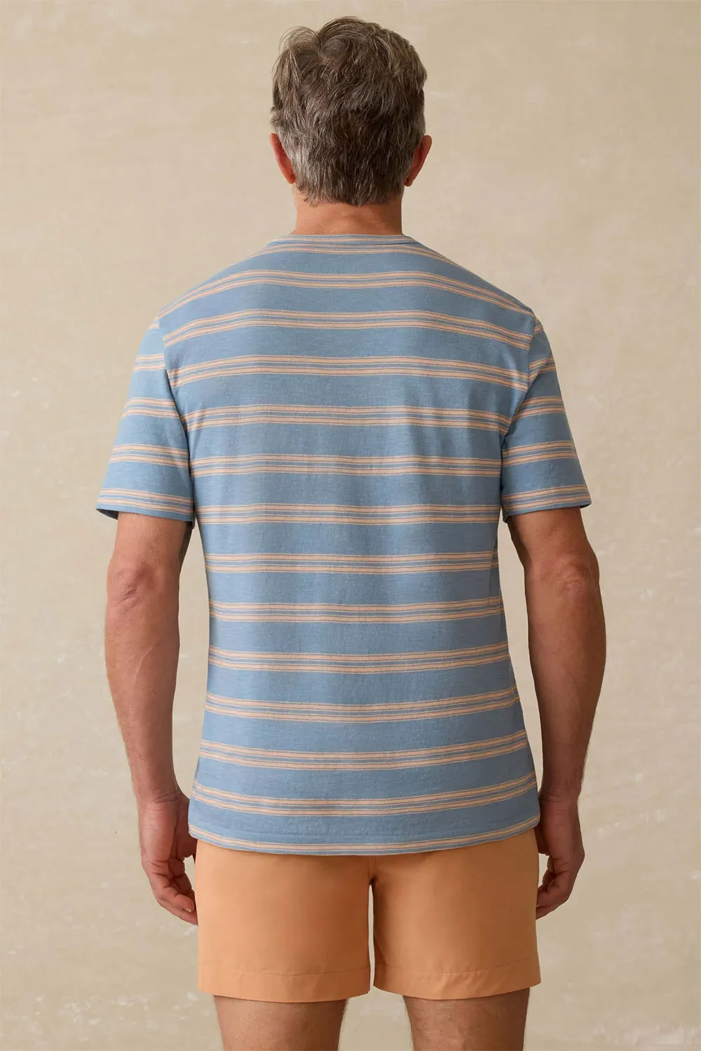 SUNWASHED TEE Coast Coral Stripe sold by REVOLVR Menswear product image thumbnail 2