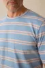 SUNWASHED TEE Coast Coral Stripe sold by REVOLVR Menswear